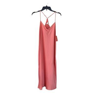 NWT State of Day Women's Silky Satin Night Dress Sleepwear Coral or Blue Cami